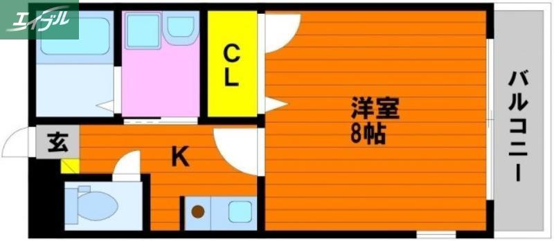 サンハイム津島西(1K/3階)の間取り写真
