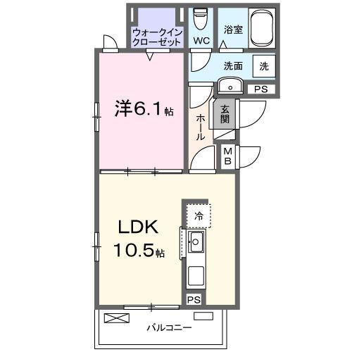 コニリオ フェリーチェ(1LDK/2階)の間取り写真