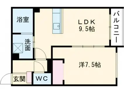 PLUS(1LDK/1階)の間取り写真