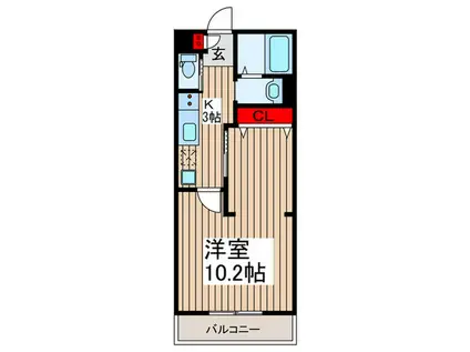FLAT UM(1K/3階)の間取り写真