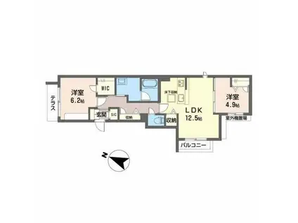 SHAMAISON BREZZA(2LDK/1階)の間取り写真