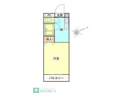 梶が谷山口ハイツ(1K/2階)の間取り写真