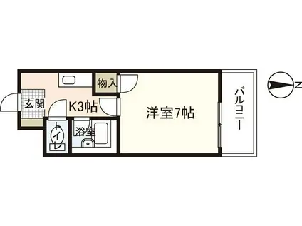 オプス6丁目(1K/2階)の間取り写真