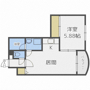 エクセル藤(1LDK/2階)の間取り写真
