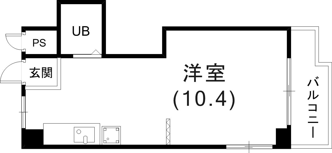 エクセレンス六甲(ワンルーム/3階)の間取り写真