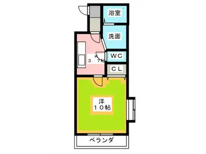 ファースト・セラ・21(1K/5階)の間取り写真