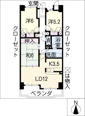 ユニーブル原駅前(3LDK/8階)の間取り写真