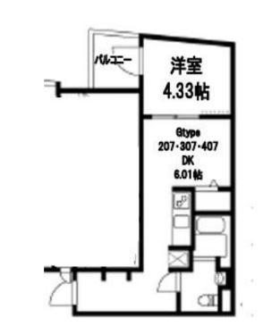 ユーレジデンス武蔵小山(1DK/2階)の間取り写真