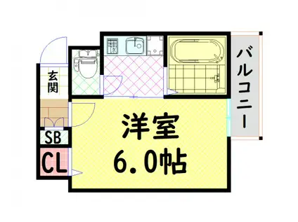 プレサンス難波ウエスト(1K/10階)の間取り写真