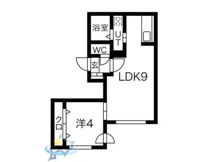 ラグナベルデ宮の沢(1LDK/2階)の間取り写真