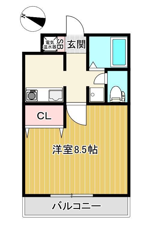 サンシティ笹口(1K/3階)の間取り写真