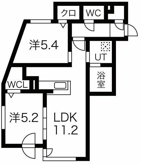 KINO(2LDK/3階)の間取り写真
