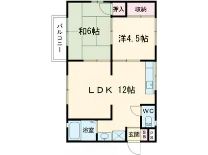 エムハイツ(2LDK/2階)の間取り写真