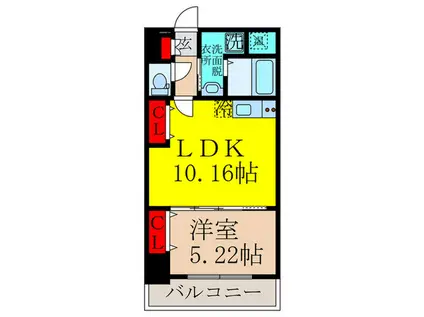 シャルマン(1LDK/6階)の間取り写真