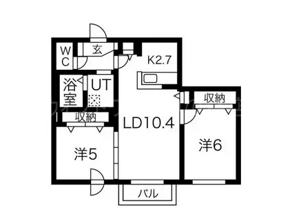 サンハイム華(2LDK/2階)の間取り写真