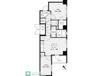 コスモリード新宿余丁町(2LDK/2階)の間取り写真