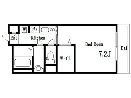 LAUREL東小岩(1K/1階)の間取り写真