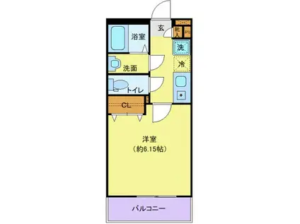 ブランミュール横浜鶴見III(1K/3階)の間取り写真