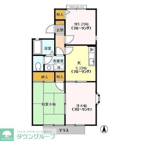 セジュールブライトII(3K/1階)の間取り写真