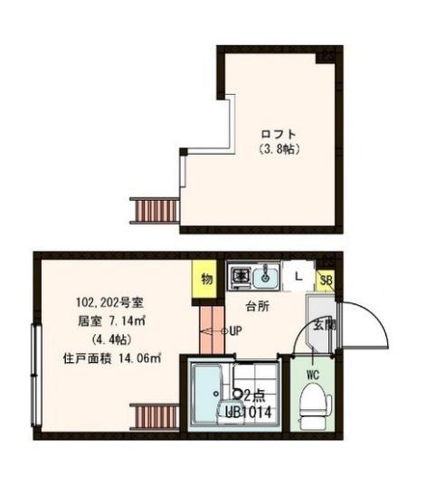東武伊勢崎線 五反野駅 徒歩10分 2階建 築9年(ワンルーム/2階)の間取り写真