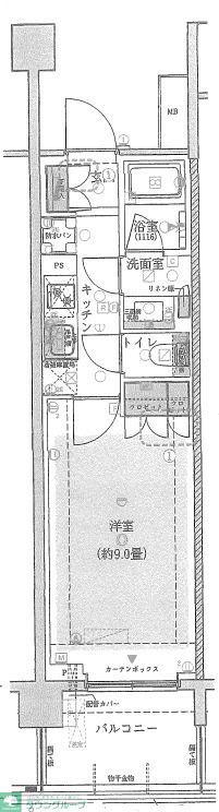 リビオ東中野ヒルトップ(1K/1階)の間取り写真