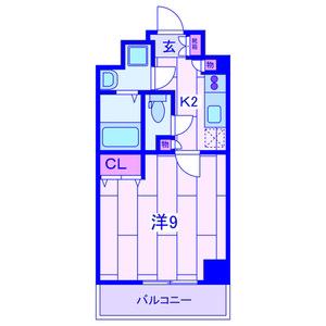 LABELLAVITA横浜大通公園(1K/2階)の間取り写真