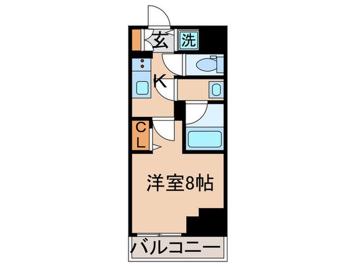 ユリカロゼ金町(1K/8階)の間取り写真