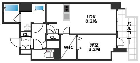 エステムコート神戸元町IIザ・サロン(1LDK/12階)の間取り写真