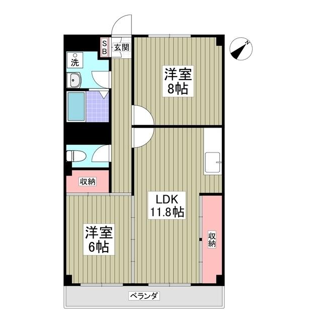 RENAXIAキミツ(2LDK/1階)の間取り写真