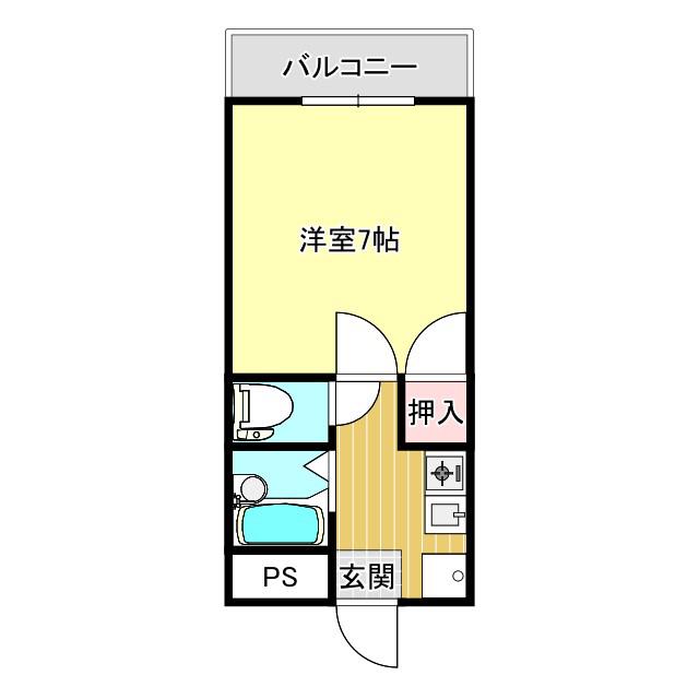 ミースグランゼスト(1K/5階)の間取り写真