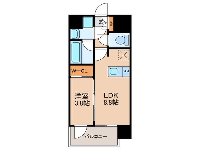 シーズンフラッツ中崎(1LDK/15階)の間取り写真