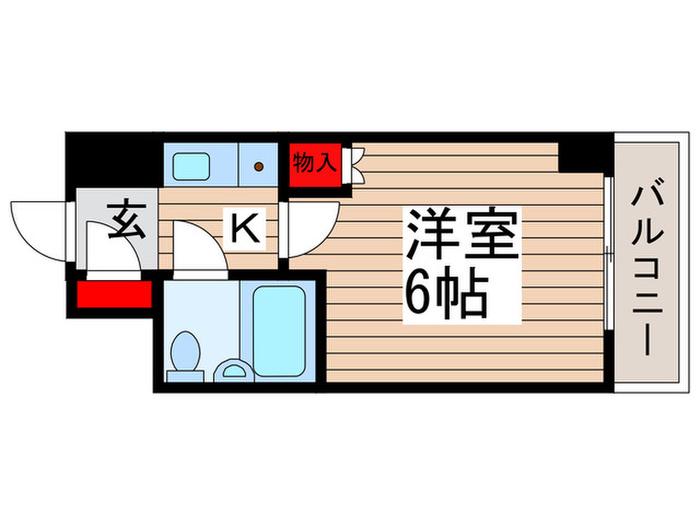 ソサエティ南行徳(1K/4階)の間取り写真