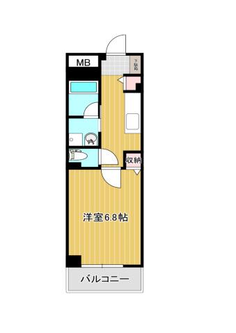 ウッドマンクロダ(1K/3階)の間取り写真