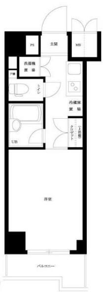 ルーブル南麻布(1K/12階)の間取り写真