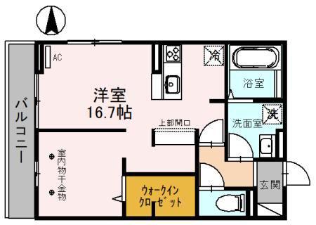 プレミール 雅(ワンルーム/1階)の間取り写真