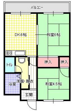 まるき清水(2DK/3階)の間取り写真