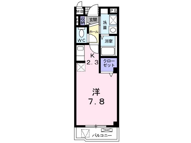 TAKUMI 24(1K/2階)の間取り写真