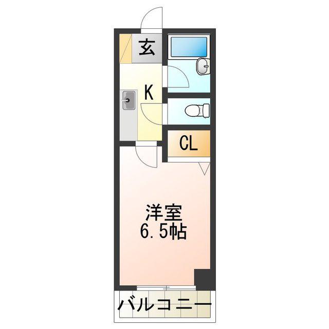 エフォールナガイ(1K/4階)の間取り写真