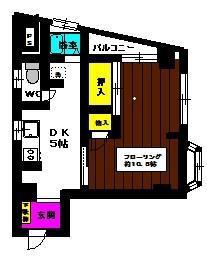 ディアホームビル(1DK/4階)の間取り写真