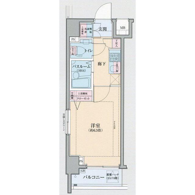 ロアール高田馬場(1K/5階)の間取り写真