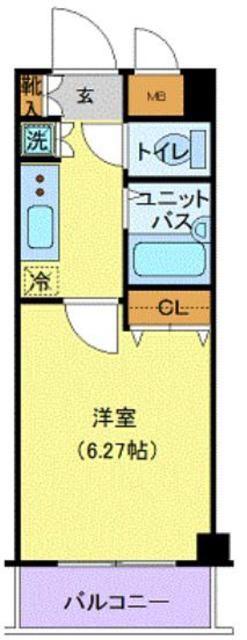 アヴィニティー東中野(1K/5階)の間取り写真
