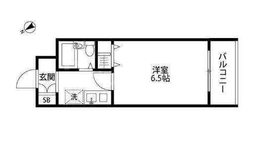 リーブル北小金(1K/2階)の間取り写真