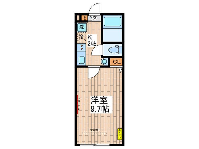 SKY RESIDENCE 押上(1K/1階)の間取り写真