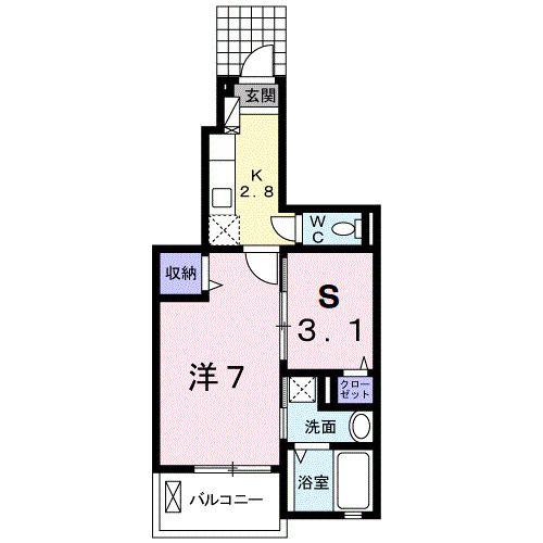 パストラーレ乗鞍(1SK/1階)の間取り写真
