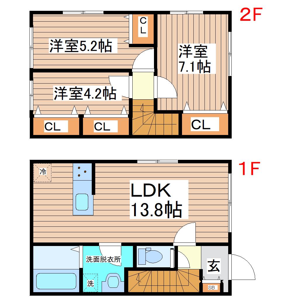 COMFORT青山(3LDK/1階)の間取り写真
