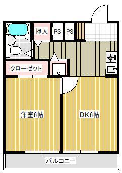 TOP・取手第2(2K/2階)の間取り写真