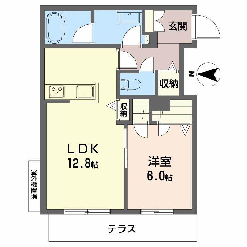 シャーメゾン静永(1LDK/1階)の間取り写真