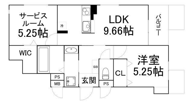 IL MIO CORTE高殿(2LDK/1階)の間取り写真