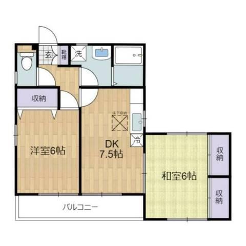 高木ハイツ(2DK/2階)の間取り写真