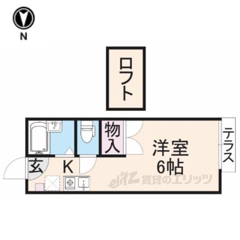 JUNⅠ(1K/2階)の間取り写真